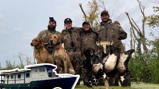 Duck Hunting a Tiny River Slough - FAST Public Land 4 Man Limit of Wood Ducks