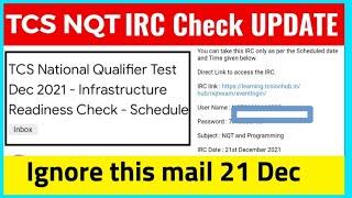 TCS NQT IRC Check- Ignore this email