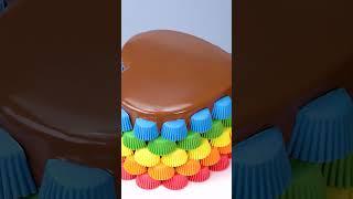 Easy Rainbow Chocolate Cake Recipe – Colorful & Fun #shorts #satisfying #cake