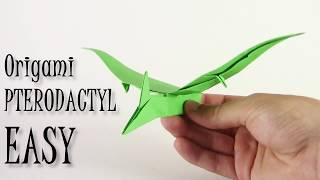 Origami Pterodactyl EASY origami dinosaur - Yakomoga Origami easy tutorial