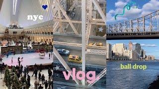 nyc vlog ep6  연말 뉴욕 여행 마지막 편! ⁎⁺˳ 볼드랍 밤 늦게 보러가기, 느좋 펍, 다이너, 가성비 맛집 추천, 루즈벨트 케이블카 팁까지 ~ 