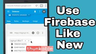 Use Firebase Database Like New And Advance For Store Data By Using Thunkable,Appybuilder,Makeroid.