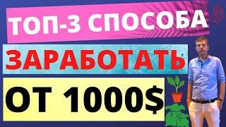 ТОП-3 СПОСОБА КАК ЗАРАБАТЫВАТЬ В ИНТЕРНЕТЕ ОТ 1000 ДОЛЛАРОВ В МЕСЯЦ