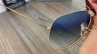 RAY BAN Aviator Sunglasses Gold Frame RB 3025 Gradient Grey