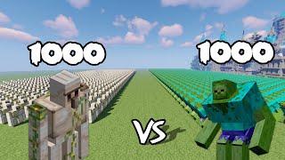 1000 Iron Golems Vs 1000 Mutant Zombies | Minecraft |