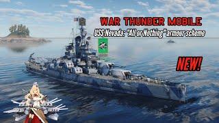 NEW! USS Nevada gameplay: The 1st US battleship with "All or Nothing" armour - War Thunder Mobile