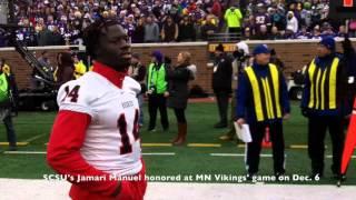 St. Cloud State's Jamari Manuel honored at Vikings game on Dec. 6, 2015