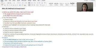 WebTeach ENGL 103 Essays 3 and 4 (Previously Essays 4 and 5)