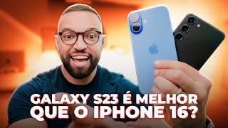 o GALAXY S23 é BEM MELHOR até que o iPhone 16?! COMPARATIVO!