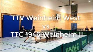 Verbandsliga: TTV Weinheim West vs TTC 1946 Weinheim II [ 2018/2019 ]