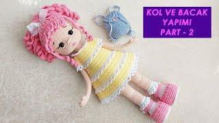 Pembe Saçlı Bebek Kol ve Bacak Yapımı 2. Bölüm (amigurumi doll Pattern)English subtitle