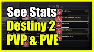 How to See your PVP & PVE stats in Destiny 2 (KDA, Win Ratio)