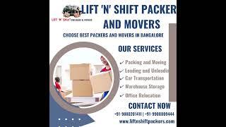 Best Packing and Moving Services in Bangalore | Lift 'N' Shift Packers and Movers