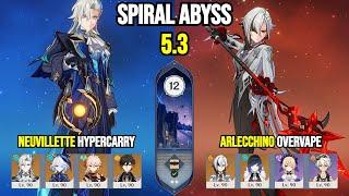 Neuvillette Hypercarry & Arlecchino Overvape | Genshin Impact Spiral Abyss 5.3