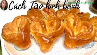 Cách làm bánh mì bơ phủ đường, tạo hình bánh trái tim dễ thương