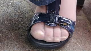 Feetish: My Nylon Toes in Sandals - Nylons Stockings Tights