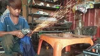 Daily Restoration in village repair shop  The boy is so talent with his job