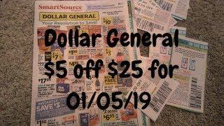 Dollar General $5 off $25 01/05/19