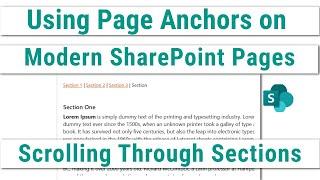 How to use Page Anchors on Modern SharePoint Pages | Scroll to Section using Anchor Tag.