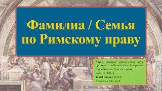 Фамилиа / Семья по Римскому праву ZNY100 Баскова А.В.