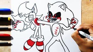 COMO DIBUJAR a SONIC EXE VS DARK SONIC