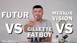 Merkur Futur vs Merkur Vision vs Gillette Fatboy Razor Emporium Wet Shave Showdown