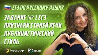 ЕГЭ по Русскому языку 2022. Задание 1. Признаки стилей речи. Публицистический стиль. 80 Баллов