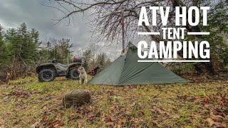 ATV Hot Tent Camping Trip - Deep Dish Pizza in a Cast Iron Pan, Beer & Maple Sugar Shack Tour.