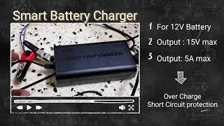 Smart Battery Charger | 12V 5A | Over Voltage Short Circuit Protection | Auto Battery Detect