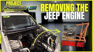 Tesla Swap Begins: Removing the Engine from a 2006 Jeep