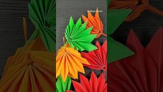 DIY MAPLE LEAF MAKING WITH PAPER | Flower making Idea | #shorts