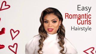 Romantic curls vintage inspired hairstyle | Long Medium hair | Valentine’s Date Night Hair