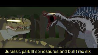 Jurassic park lll spinosaurus vs bull t-rex stk 2024 animation [stick nodes Jurassic park animation)