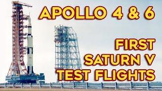 Apollo 4 & 6: First Saturn V Test Flights - Historical Footage, 1967, A-type missions,  CSM, NASA