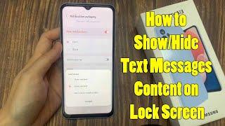 Samsung Galaxy A13: How to Show/Hide Text Messages Content on Lock Screen