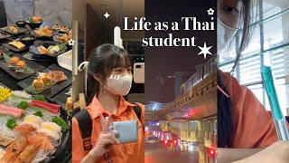 Life as a Thai student )What i eat,School vlog,GRWM etc.