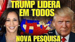 BOMBA! Trump Lidera Harris em Todos os Estados Indecisos  Exceto Um!