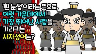 백미 白眉 | 만화 사자성어 | 재미있는 고사성어 | 가장 뛰어난 사람이나 물건 | 깨비한자