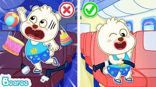 Bearee, Let’s Buckle Up! | Air Plane Safety for Kids | Seat Belt Cartoon | @BeareeOfficial