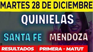 Quinielas Primera y matutina de Santa fé y Mendoza Martes 28 de Diciembre