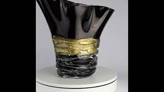 Original Murano Glass handmade Black Rose Vase