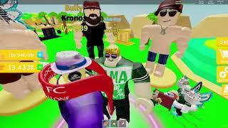 СИМУЛЯТОР КАЧКА 5  Разборки качков с МАМА и Я  Roblox Muscle Quest! Спорт для детей