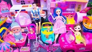 21 Minutes Satisfying With Unboxing Barbie Pink Princess House, Family Picnic Toys Play Set ASMR