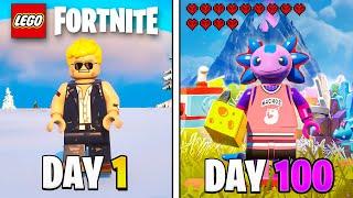 I Survived 100 Days of Hardcore LEGO Fortnite Odyssey (Storm King Update)