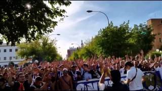 Palmeo del Frente Onuba durante el corteo (Betis-RECRE 14/15 - 2ª División)