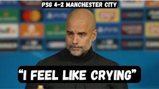 Pep Guardiola BEGS for Help after loss vs PSG - Post Match Interview - PSG 4-2 Manchester City