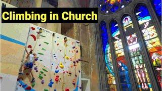 Rock climbing in a Church | Maniak Padoue #climbinggym #bouldering  #toprope #brussels