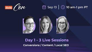 Dudacon 2 | Day 1 | Conversio, Local SEO, Content Gap Analisys
