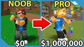 Noob To Pro! $1,000,000 Elemental Bow! Unlocked All Areas! - Roblox Archery Simulator