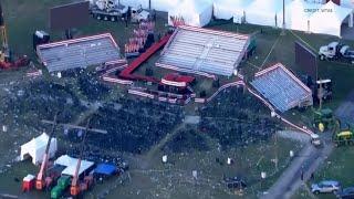 Aerial footage of scene after shooting at Trump rally in Butler, Pennsylvania